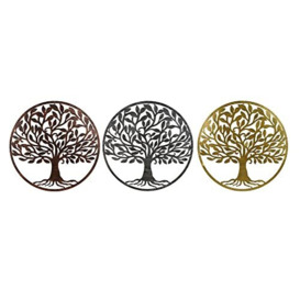 DKD Home Decor Metal Tree Wall Decor (3 Pieces) (100 x 1 x 100 cm) (Reference: S3018897)