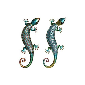 DKD Home Decor Wall Decor Metal Lizard (2 Pieces) (74 x 7 x 29 cm) (Reference: S3018986)
