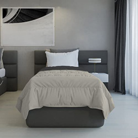 Italian Bed Linen FIRE PROOF SUMMER DUVET MICROFIBRE BICOLOR LIGHT GREY/Dark Grey, 150 x 200 cm