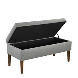 Ball & Cast Modern Storage Bench with Wood Legs Upholstered Bench for Entryway Bedroom, Grey