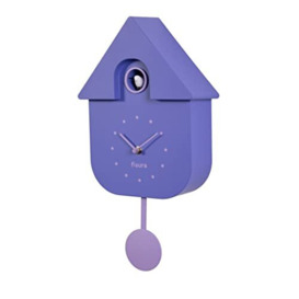 Fisura - Cuckoo clock. Wall clock. Original wall clock for gift. 3 AA batteries not included. 21,5 x 8 x 41,5. Material: ABS plastic. (Purple)