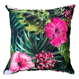 Ragged Rose Pink Hibiscus Showerproof Garden Cushion