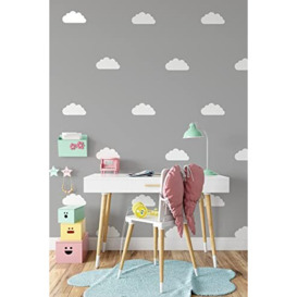 QuoteMyWall 60 Mini Clouds Nursery Wall Stickers/Kids Wall Decals Removeable Wall Art Home Decor Wallpaper Mural White Wall Stickers for Children's Bedrooms Baby