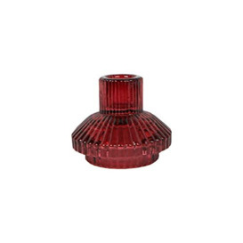 Talking Tables Burgundy Glass Candlestick Holder Small Ribbed Candle Stand Dinner Candles,Home Décor,Accessories,Table Decorations,Indoor or Outdoor Dinner Party,Birthday,Wedding FOREST-HOLD-SML-BUR