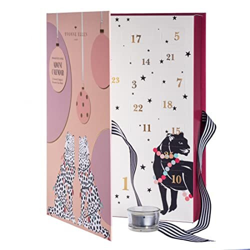Wax Lyrical Yvonne Ellen, Tealight & Holder Advent Calendar, Pink, one Size