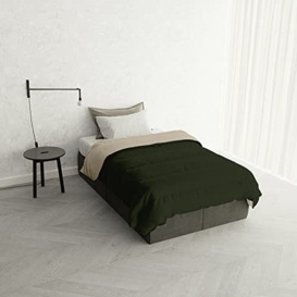 Italian Bed Linen Winter Duvet “Oslo” Double-face, Military Green/Cream, 200x200cm