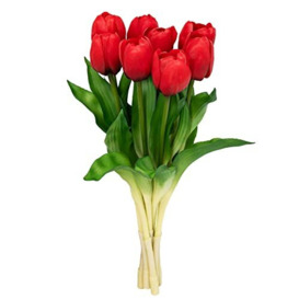 Softflame Artificial/Fake/Faux Flowers - Tulip Red 8PCS for Wedding, Home, Party, Restaurant