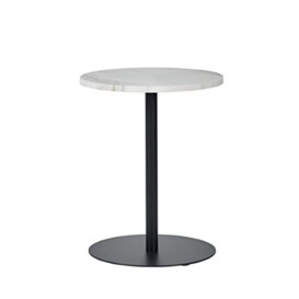 Bo Living Plymouth Round Lamp Table, Black and white finish, W45 x D45 x H55 cm