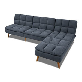 Rokoko Corner Sofa Bed, Blue, W252 x D87/161 x H82cm