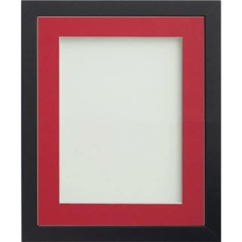 Frame Company Allington Black Photo Frame with Red Mount, A4 for 10x6 inch, fitted with perspex