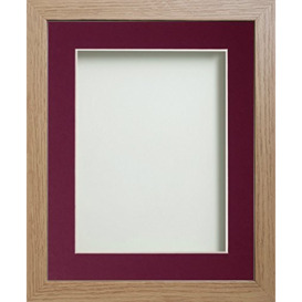 Frame Company Allington Beech Photo Frame with Plum Mount, 10x8 for 7x5 inch, fitted with perspex