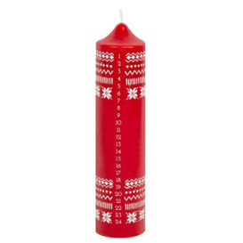 Talking Tables Red Christmas Pillar Advent Candle for Wreath - 20.5cm Premium Unscented Wax, Dates to Countdown Xmas Day - Statement Table Decoration, BC-Sheep-ADV-PIL