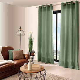 ED Enjoy Home - Curtain - Polyester - 140 x 240 cm - Clay - Basic Collection - Ready to Hang - Washable at 30 °C - For All Rooms - Bedding - Curtains