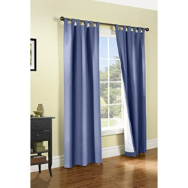 "LOFT LIVING Winmate Insulated Cotton Tab Top Curtain Panel - Pair Each 40"" x 54"" in Blue"