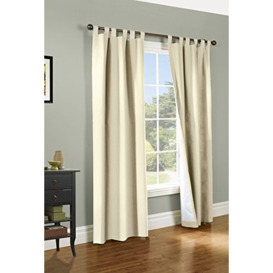 "LOFT LIVING Winmate Insulated Cotton Tab Top Curtain Panel - Pair Each 40"" x 54"" in Natural"