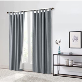 "LOFT LIVING Winmate Insulated Cotton Tab Top Curtain Panel - Pair Each 40"" x 84"" in Dolphin Grey"