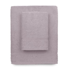 zer0bed, Lilac Bath Towels, Set of 2 Bath Towels, Face Towel, Bidet Towel, Plain Colour, Lilac, 100% Cotton, Set of 2