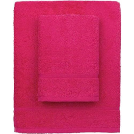 zer0bed, Bath Towels Fuchsia Set of 2 Bath Towels, Face Towel, Bidet Towel, Plain Colour, White, 100% Cotton, Set of 2