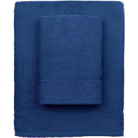 zer0bed, Blue Bath Towels, Set of 2 Bath Towels, Face Towel, Bidet Towel, Plain Colour, Blue, 100% Cotton, Set of 2