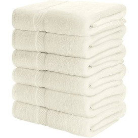 Utopia Towels [6er-Pack Badetuch-Set, 100% ringgesponnene Baumwolle (61x122 cm) mittelleicht und stark saugfähig, Premium-Handtücher für Hotel, Spa und Badezimmer (Elfenbein)