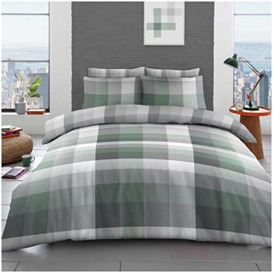 Super Dreamer Geometric Duvet Cover, Tartan Bedding Double Bed Set, Printed Sheet Set With Pillow Cases, Complete Bed Set, Multi