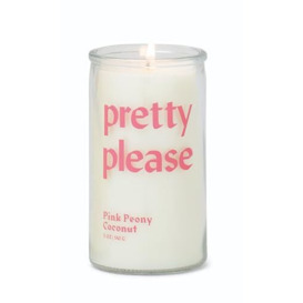 Paddywax Scented Candles Spark Collection Colourful Wax Candle in Clear Glass, 141g, Pink Peony Coconut