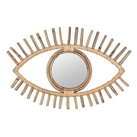 Ouko Rattan Small Eye Shaped Novelty Wall Mirror