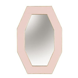 Paoletti Framed Octagonal Wall Mirror ,Pink,39 x 59 x 2cm