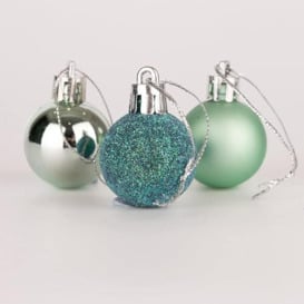 30mm/24Pcs Christmas Baubles Shatterproof Turquoise, Christmas Tree Decorations Ball Ornaments Balls Xmas Hanging Decorations Holiday Decor - Shiny,Matte,Glitter