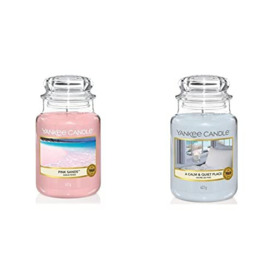 Yankee Candle Scented Candle - Pink Sands Large Jar Candle - Long Burning Candles: up to 150 Hours & Scented Candle - A Calm & Quiet Place Large Jar Candle - Long Burning Candles: up to 150 Hours