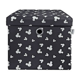 Disney Mickey Silhouette Print Square Ottoman With Storage For Kids