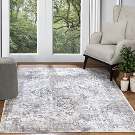 Surya Almere Vintage Rug - Area Rugs Living Room, Hallway, Bedroom - Chic Neutral Scandi Rug, Traditional Boho Rug Style, Natural Easy Care Pile - Large Rug 160x220cm Grey and White Rug