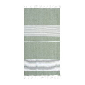 Sagaform Ella Hamam Hand Towel, Cotton, Green, 145 x 250 cm, 7