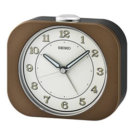 Seiko UK Limited - EU Alarm Clock, Brown & Black, Rectangular