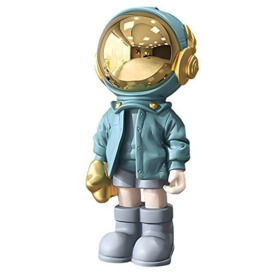 Dosker Astronaut Statues Spaceman Sculpture Polyresin Arts Gifts Light Blue Figurine Ornament Room Decor for Men,Home and Crafts Desktop Accessories Tabletop Decoration, Living Room, Office, Bookshelf