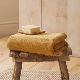 Drift Home Ochre Yellow Bath Sheet (90 x 150cm) - 100% Eco Sustainable Cotton - Bath Towel Large, Bathroom Accessory, Absorbent Bath Towel - Abode Eco Collection