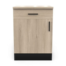 Demeyere Kitchen Base Cabinet – 1 Door & 1 Drawer – Oregan – Made in France, Kronberg/Matte Black, L 60 x P 60 x H 85 cm