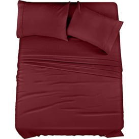 Utopia Bedding California King Bed Sheets Set - 4 Piece Bedding - Brushed Microfiber - Shrinkage and Fade Resistant - Easy Care (King, Burgundy)