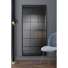 "MirrorOutlet The Fenestra - Black Modern Window Full Length Leaner/Wall Mirror 69"" X 33"" (174CM X 85CM) Black Metal Frame"