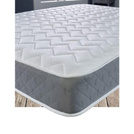 Starlight Beds Essentials European Small Single Mattress with Springs and Memory Foam Layer. Budget Mattress. 7.5 Inch Deep, Grey, Soft Firmness. (80x200x19cm)