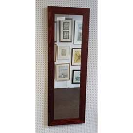 "Modec Mirrors 70mm DARK ROSEWOOD STAINED SOLID PINE PLAIN GLASS FULL LENGTH DRESSING MIRROR. 29"" x 65” (74cm x 165cm)"