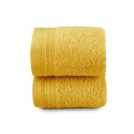 Top Towel - Set of 2 Bidet Towels - Bath Towels - Small Towels - 100% Combed Cotton - 600 g/m2 - Measure 30 x 50 cm - Lemon