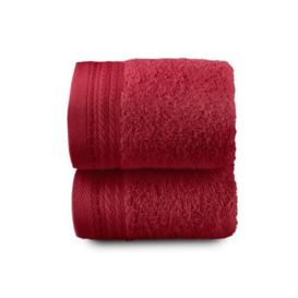 Top Towel - Set of 2 Bidet Towels - Bath Towels - Small Towels - 100% Combed Cotton - 600 g/m2 - Measure 30 x 50 cm - Maroon