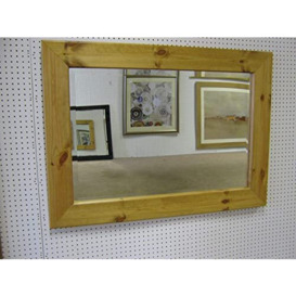 "Modec Mirrors 100mm LIGHT OAK STAINED CHUNKY FLAT SOLID PINE PLAIN GLASS SQUARE WALL MIRROR. 31"" x 31"" (79cm x 79cm)"