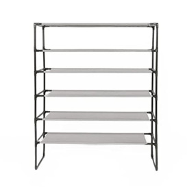 OHS 6 Tier Storage Rack Home Tidy Organiser Shelving Solution Shoe Clothing Utility Garage Racking Freestanding Unit, Charcoal