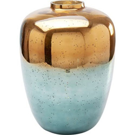 Kare Lizy Shine Multi Design Decorative Vase, Gold/Blue, Flower Vase, Decorative Vase, Vessel for Flowers, Table Vase, 41 cm
