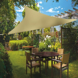 Briconess.com Athene Cotton and Polyester Triangular Garden Shade Sail Tarpaulin 3 x 3 m - Tan