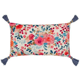 Wylder Posies Polyester Filled Cushion,Multicolour/Blue,30 x 50cm