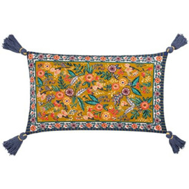 Wylder Rosa Feather Filled Cushion,Multicolour/Blue,30 x 50cm