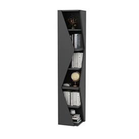 DECOROTIKA - Arrow 6-tier Unique Design Corner Bookcase Bookshelf Shelving Unit (Anthracite)